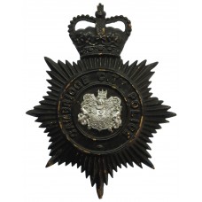 Cambridge City Police Black Helmet Plate - Queen's Crown