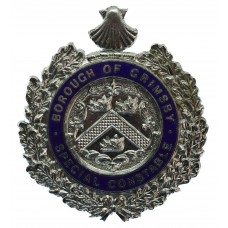 Borough of Grimsby Special Constable Chrome & Enamel Cap Badge