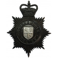 Bournemouth Borough Police Night Helmet Plate - Queen's Crown