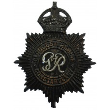 George VI Gloucestershire Constabulary Black Helmet Plate 