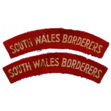 Pair of South Wales Borderers (SOUTH WALES BORDERERS) Cloth Shoulder Titles