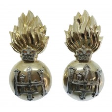 Pair of Royal Highland Fusiliers Anodised (Staybrite) Collar Badges