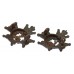 Pair of Notts & Derby Regiment (Sherwood Foresters) Officer's Service Dress Collar Badges - Queen's Crown
