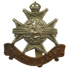 Notts & Derby Regiment (Sherwood Foresters) Cap Badge - King's Crown