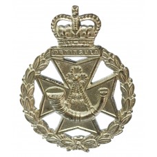 Green Jackets Brigade Officer's Silvered Cap Badge