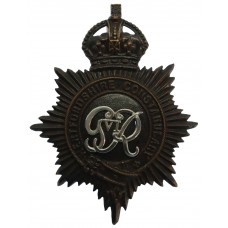 George VI Hertfordshire Constabulary Black Helmet Plate