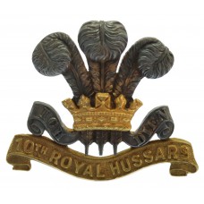 10th Royal Hussars Officer's Silver & Gilt Cap Badge