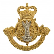 Leicestershire & Derbyshire Yeomanry Officer's Silvered & Gilt Cap Badge