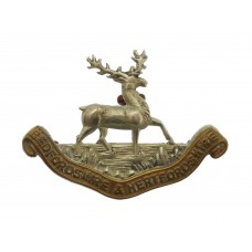 Bedfordshire & Hertfordshire Regiment Bi-metal Collar Badge