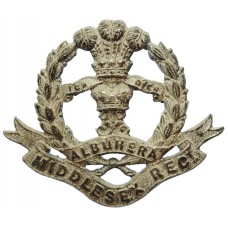 Middlesex Regiment Officer's Silver Plated Cap Badge