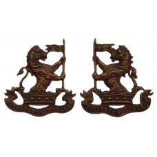 Pair of Wellington College O.T.C. Officer's Bronze Collar Badges