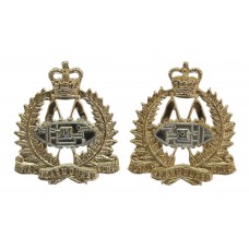 Pair of Royal New Zealand Armoured Corps Anodised (Staybrite) Collar Badges