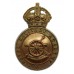 Royal Military Academy Woolwich Officer Cadet Cap Badge - King's Crown