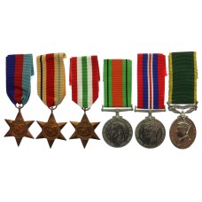 WW2 Territorial Efficiency Medal Group of Six - Pte. P. Duffy, Loyals (Previously R.A.C.) - Wounded