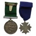 Edward VII Volunteer Long Service Medal with Greenock Coy. Boys Brigade Hallmarked Silver Medal - Sgt. H. Devlin, 1st V.B. Argyll & Sutherland Highlanders