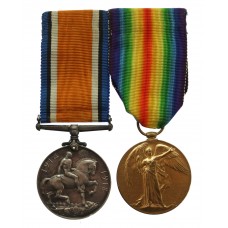 WW1 British War & Victory Medal Pair - Sjt. H. Hilton, 3rd Co