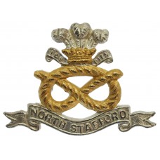 North Staffordshire Regiment Officer's Silvered & Gilt Cap Badge