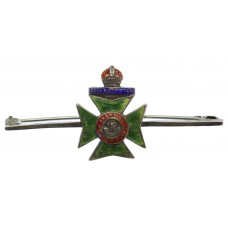 King's Royal Rifle Corps (K.R.R.C.) Sterling Silver & Enamel Sweetheart Brooch/Tie Pin - King's Crown