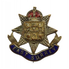 East Surrey Regiment Enamelled Sweetheart Brooch - King's Crown