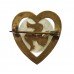 Royal Artillery Mother of Pearl on Brass Heart Sweetheart Brooch