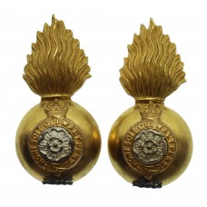 Pair of Royal Fusiliers (City of London Regiment) Officer's Collar Badges