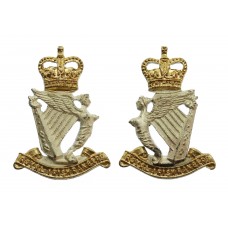 Pair of Royal Irish Rangers Officer's Collar Badges