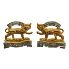 Pair of Royal Leicestershire Regiment Officer's Collar Badges