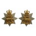 Pair of Queen's Royal Regiment Officer's Collar Badges