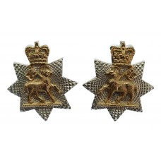Pair of Queen's Royal Surrey Regiment Anodised (Staybrite) Collar