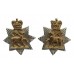 Pair of Queen's Royal Surrey Regiment Anodised (Staybrite) Collar Badges