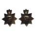 Pair of Queen's Royal Surrey Regiment Anodised (Staybrite) Collar Badges