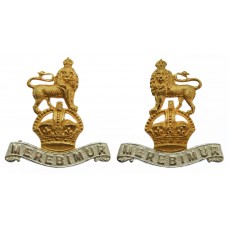 Pair of 15th/19th Hussars Officer's Collar Badges - King's Crown