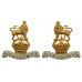 Pair of 15th/19th Hussars Officer's Collar Badges - King's Crown