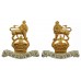 Pair of 15th/19th Hussars Officer's Collar Badges - King's Crown