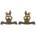 Pair of 15th/19th Hussars Anodised (Staybrite) Collar Badges