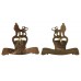 Pair of 15th/19th Hussars Anodised (Staybrite) Collar Badges