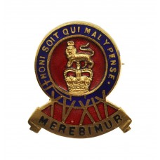 15th/19th Hussars Enamelled Lapel Pin Badge - Queen's Crown