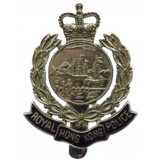 Royal Hong Kong Police Enamelled Cap Badge - Queen's Crown