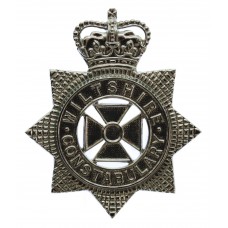 Wiltshire Constabulary Small Star Helmet Plate/Cap Badge - Queen's Crown