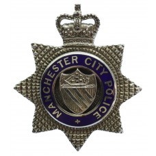 Manchester City Police Senior Officer's Enamelled Cap Badge - Queen's Crown 