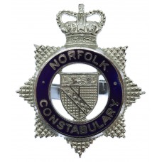 Norfolk Constabulary Senior Officer's Enamelled Cap Badge - Queen's Crown