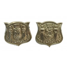 Pair of Norwich City Police White Metal Collar Badges
