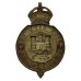 Norwich City Police Blackened Metal Helmet Plate - King's Crown