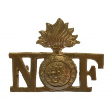 Northumberland Fusiliers Brass Shoulder Title