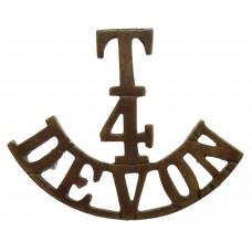 4th Territorial Bn. Devonshire Regiment (T/4/DEVON) Shoulder Titl