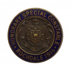 Rare WW1 Rochdale Honorary Special Constable 1914 Enamelled Lapel Badge