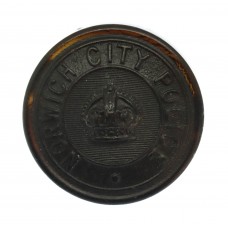 Norwich City Police Black Button - King's Crown (25mm)