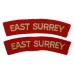 Pair of East Surrey Regiment (EAST SURREY) Cloth Shoulder Titles