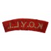 King's Own Yorkshire Light Infantry (K.O.Y.L.I.) Cloth Shoulder Title
