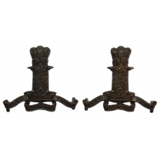 Pair of 11th Hussars (Prince Albert's Own) Officer's Service Dress Collar Badges